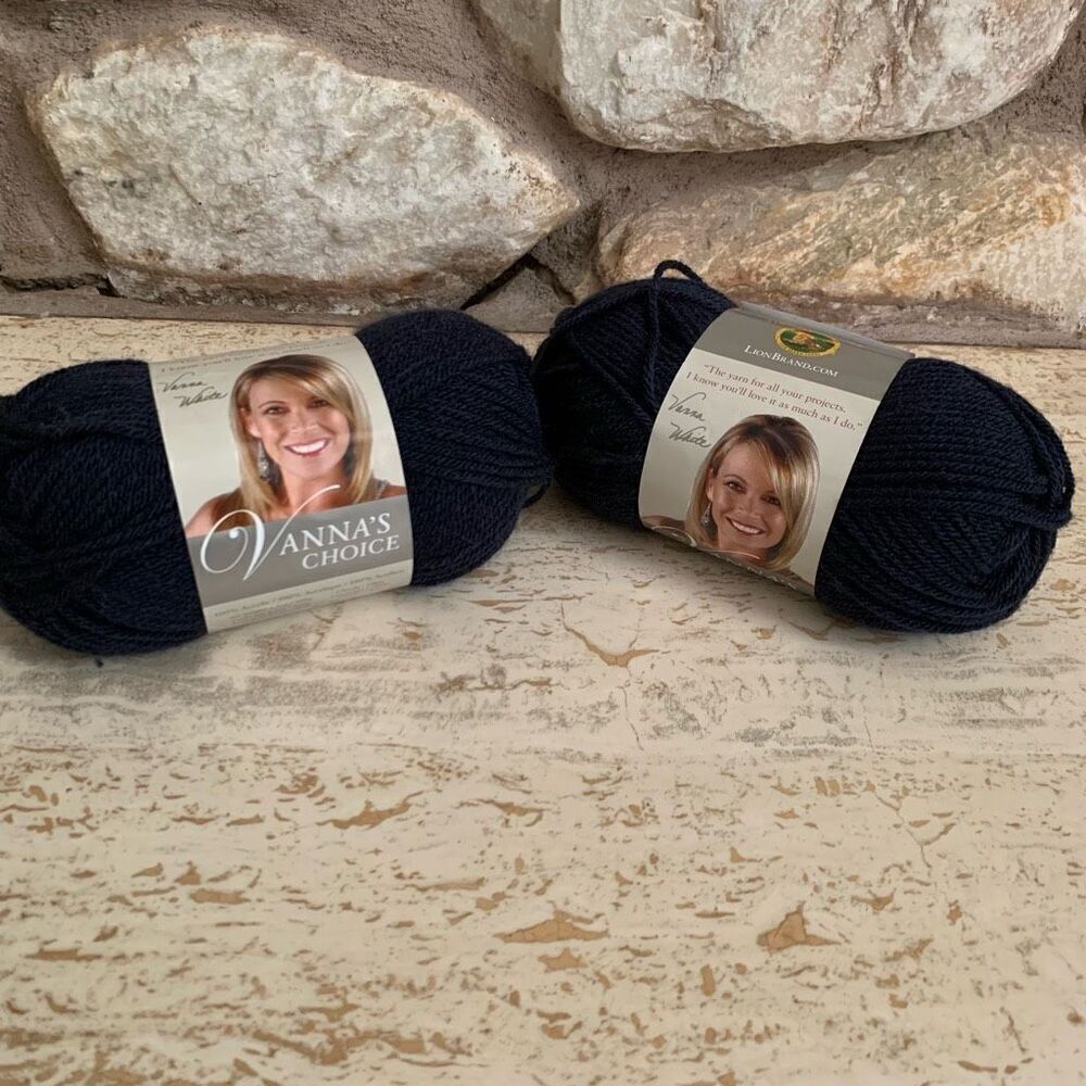 2 skeins Vannas choice Lion brand yarn in Navy